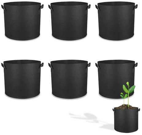 Kapokr 6 Stück Pflanzsack 3 Gallonen Stofftopf 11l Stoff Töpfe aus Vliesstoff Pflanzbeutel mit Griffen Pflanzsäcke für Tomaten, Kartoffeln, Gemüse, Blumen, Balkon, Garten, Gewächshaus