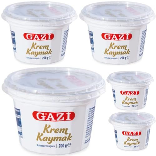 Gazi crema prodotto kaymak100% LATTE FONDO 23% 200 grammi x 5 PEZZI con droghiere Pufai
