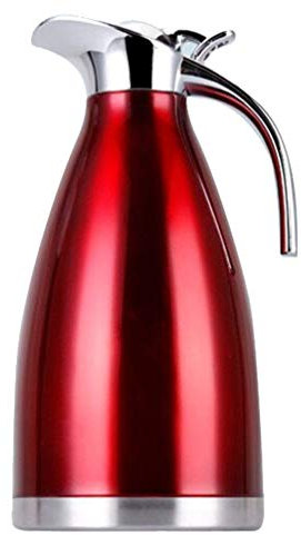 Bouilloire thermique isotherme en métal pour café, jus de fruits, cafetière sous vide, grande carafe à café, carafes à café, thé glacé, portable (rouge)