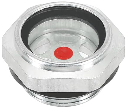PATIKIL Aria Compressore Olio Mirino Vetro M26x1,5 Maschio Filettatura Alluminio Lega Olio Liquido Livello Indicatore Aria Compressore Parti con O-Ring