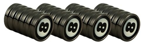 Valve Stem Caps 4Pcs/Set Pool Billiards 8 Ball Aluminum Tire Valve Stem Caps Dustproof Waterproof Valve Covers for Cars