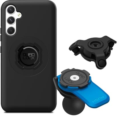 QUAD LOCK 1 Kugel-Adapter Handyhalterung für Motorrad mit Vibrationsdämpfer und MAG-Hülle für Galaxy A34