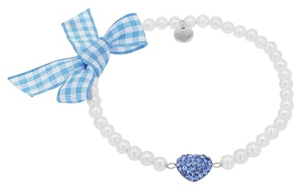 Amor Armband 925 Sterling Silber Damen Armschmuck, mit Kristall synth., mit Muschelkernperle, 18 cm, Weiß, Herz, Kommt in Schmuck Geschenk Box