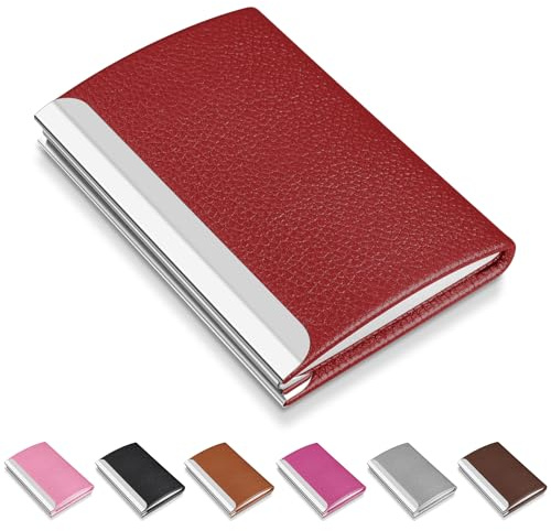 NANXJIUR Visitenkartenetui für Damen und Herren, rot, 95x64x14mm, Casual