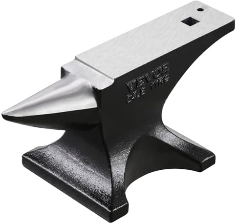 VEVOR Städ med ett horn, 11,3 kg gjutet stålstäd, hög hårdhet, robust runt hornstäd för smeder, med stabil bas, metallarbetsverktyg för metallböjning, formning, vridning, hantverksprojekt