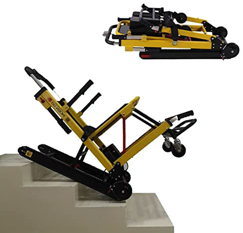 Sollevatore elettrico portatile per sedia a rotelle per anziani disabili - Attrezzatura automatica di assistenza alla mobilità delle scale, capacità 167,8 kg - Montascale per sedia a rotelle