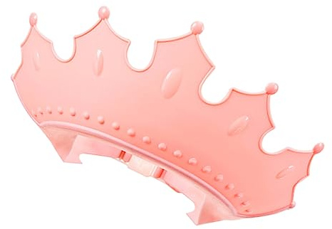 Verstellbarer Shampoo Hut für Kinder, Rosa, Kronenform aus Tpe und Pp | Kleinkinder, Beim Baden Nutzbar, Schützt Beim Haarewaschen vor Wasser an Augen, Ohren und Mund