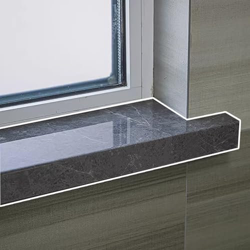 Davanzale Interno Finestra Davanzale Decorativo per Finestra Grigio, Tavola per Piano di Lavoro per Finestra in Stile Marmo con Texture Moderna, Protezione per Cornici di Porte per Camera(100x10cm (39