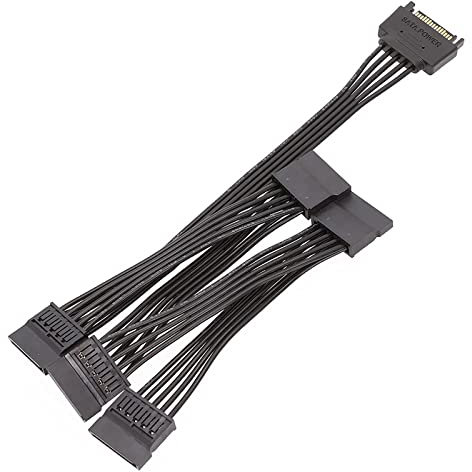 NOLOWY Cavo Sata 5 fili 15pin maschio a femmina cavo di prolunga 1 a 5 per il cavo di alimentazione del disco rigido del computer