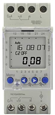 MQPALZKD 2 canaux 16a Multi-Fonction hebdomadaire programmable VACARME Rail LCD Interrupteur de Temps numérique