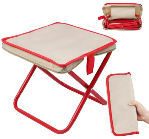 OFFCUP Klapphocker Mini Camping Hocker Tragbarer Klapphocker Campinghocker Falthocker Leicht Sitz Falthocker Mini-Klapphocker für Reisen Wandern Garten Angeln mit Aufbewahrungsbeutel