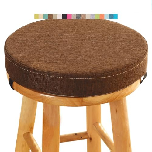 uyeoco Stuhlkissen Rund, 30cm/35cm/40cm/45cm/50cm,für Esszimmer Küche Gartenstühle Dick rutschfest für den Innen/Außenbereich Boden Sitzkissen Matte Bürostuhl Kissen Waschbar(A17,40x8CM/15.7x3inch)