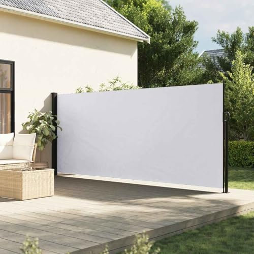 Home & Garden, toldo lateral retráctil para muebles, color blanco, 180 x 300 cm