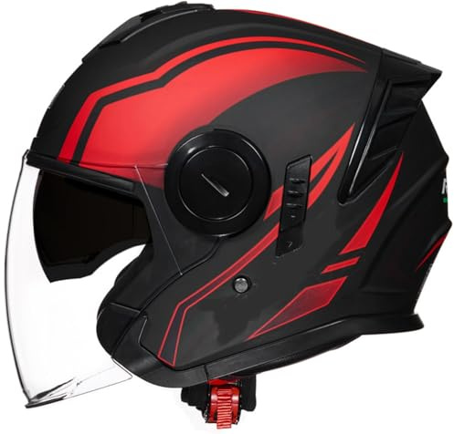Casques Bols Casques Jet Casque Moto Vintage avec Lunettes Casque De Pilote Rétro Casque Casque Scooter Homme Femme Demi Casque Coupe-Vent Casque pour Moto Vélo Scooter 2,XL