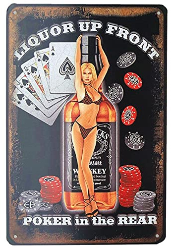 Metal Tin Sign Vintage Chic Art Decoration Jack Whiskey Daniels Pinup Sexy Girl for Home Bar Cafe Farm Store Garage or Club 12x16 Inch