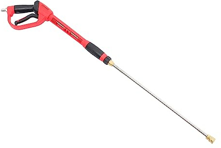 Abaodam Pistola De Limpieza De Alta Presión PSI Roja Pulverizador Multifunción con Repuesto De Varilla Herramienta De Riego para Limpieza De Automóviles