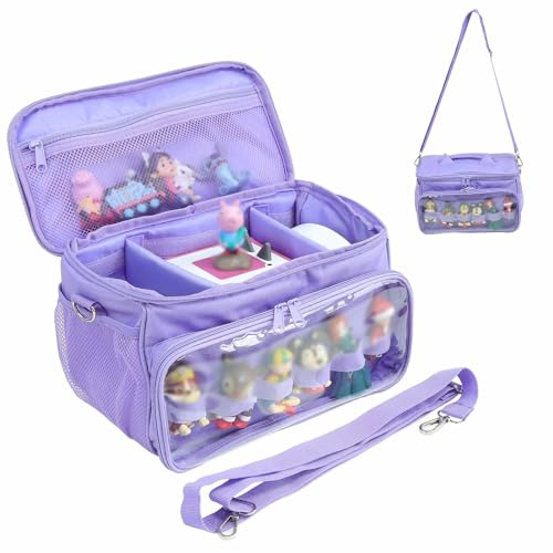 Raweao Tasche für Tonies, Tragetasche für Tonie Box 2 & 1 mit Schultergurt & Griff, TragbareTransporttasche für Toniebox Starter Set und Zubehör Aufbewahrung(Lila)