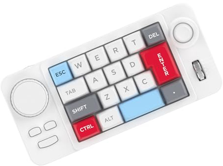 KieTeiiK Clavier Mécanique À Double Roue 19 Touches Petit Joystick Programmable Éclairé par Couleur Personnalisable Rétroéclairage Couleur Remplaçable À Chaud Mécanique pour Esports