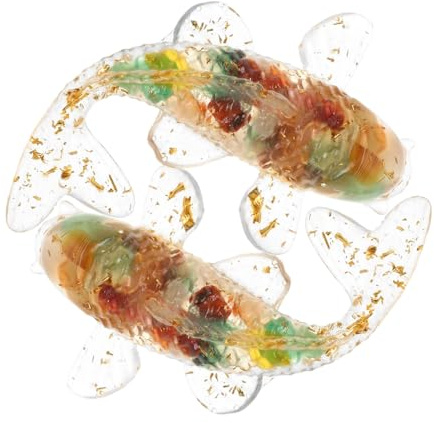 WOONEKY 2piezas Adornos Cristalinos De Carpa Koi Figuras Acuáticas Realistas De Cristal Pulido Mano Decoración Versátil para Peceras Escritorios y Coches Detalles Elegantes para Hogar y of