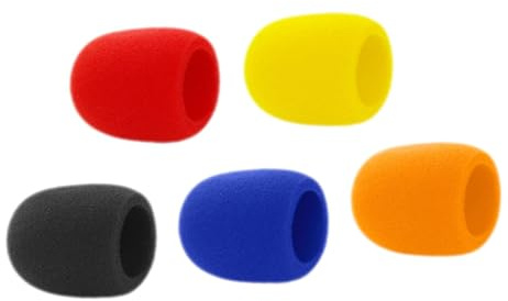 FRCOLOR 5 Stück Mikrofon Schwammabdeckungen aus Leichtem Schwamm Einfach zu Ersetzen Winddicht und Geeignet für Handmikrofone bei Bühnen und Familienfeiern