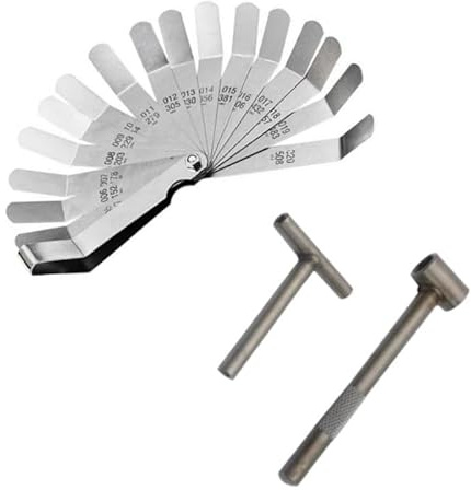 DGOINGPI Chiave di Regolazione per Viti del Motore della Motocicletta, Strumenti di Regolazione del Gioco delle valvole + spessimetro da 0,005 a 0,020 Pollici(1Set)