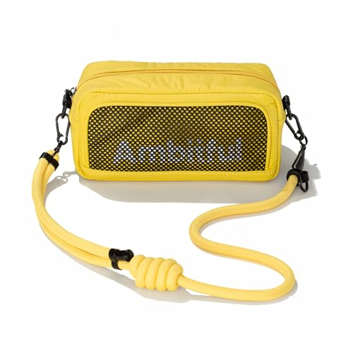 AMBITFUL Neo One N1 Camera Organiser Pouch | Multiway Hook-On & Crossbody Bag for Photography Accessories, SD Cards, Batteries | with Strap & Internal Divider (Yellow)