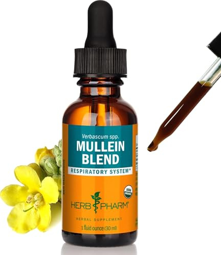 Herb Pharm Certified Organic Mullein Blend Liquid Herbal Extract 30ml | Traditionally Used for Soothing Congestion & Irritation | Herbal Food Supplement
