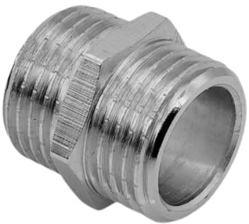Schläfer | Nipple Doppio in Ottone Nichelato e Cromato con Attacco Femmina, Adatto per Sistemi di Refrigerazione, Idraulici, Carburanti e Gas Naturale, Dim: 1/2 x 1/2, 1, Dimensione: 3/4 x 3/4