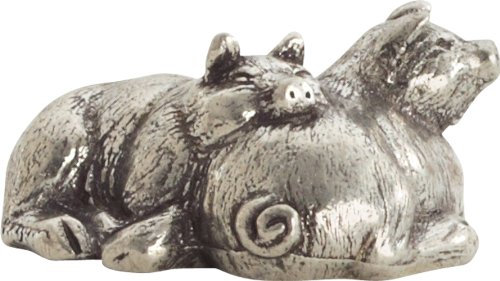 Pewter Port Danforth Krippen-Set schlafende Schweinchen, Zinn