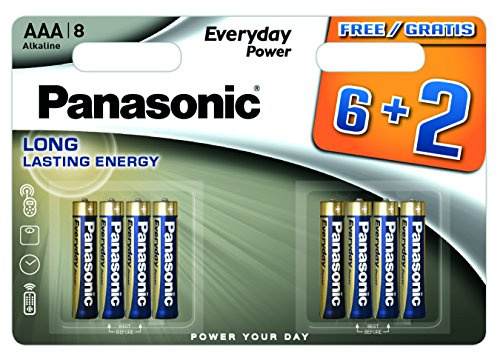Panasonic Tous les jours Alimentation pile alcaline (AAA, LR03, 8 pack)