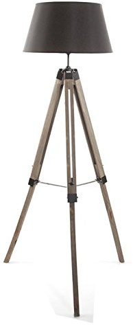 PEGANE Lampadaire Trepied Noir, Hauteur 145 cm