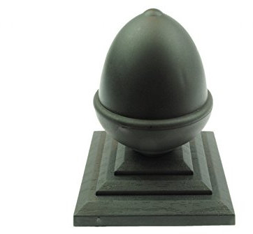 4 x Linic Acorn Fence Top Finials & 3 Fence Post Caps. Rot Proof, UK Made. (GT0009) Free UK Postage (Black)