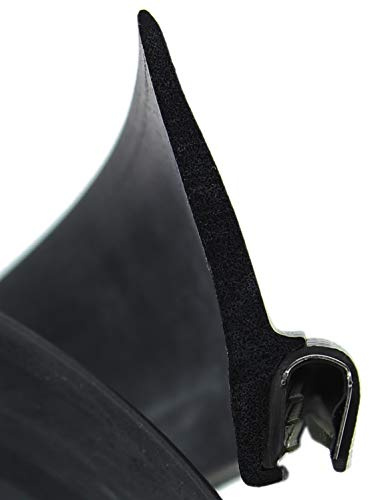 SMI-Dichtungsprofil DF9 für 4-6mm PVC mit Stahleinlage/EPDM Moosgummi selbstklemmend ohne Kleber - Kantenschutz mit Fahne oben Dichtung, Kantenschutzdichtprofil für Auto, Kofferraum (3 m)