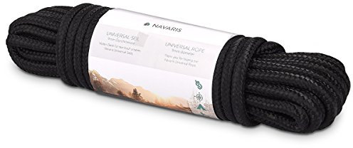 Navaris Allzweck Outdoorseil - 15m Polypropylenseil - Schwarz - Zelten, Trekking, Angeln, Segeln, Camping, Basteln