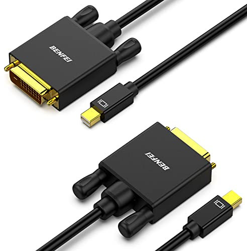 BENFEI Mini Displayport to DVI Cable, 2 packs Mini DP to DVI 1.83M Cable Male to Male Gold-Plated Cord for MacBook, iMac(LG51) Surface Pro and Laptop