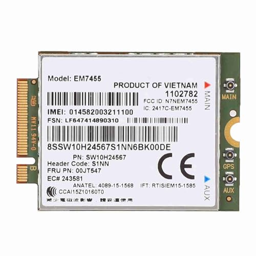 ASHATA WiFi-Netzwerkkarte, Wireless 4G LTE-Modul Netzwerkkarte 50 Mbps Passend für ThinkPad, 300M NGFF/M.2-Schnittstelle Wireless 4G LTE-Modul