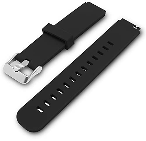 ADALLOR® Smartwatch Armband Wechselarmband für Herren Damen, Quick Release Uhrenarmband, Ersatzarmband, Silikon Uhrenarmbänder, Uhrband Bracelet Strap für Herrenuhr, 22mm, 20mm, 18mm (22mm, schwarz)