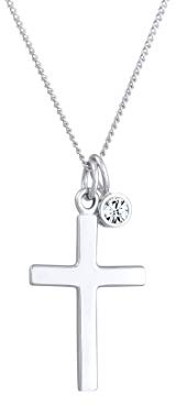 Elli Halskette Damen Kreuz Anhänger Religion Zeitlos mit Kristall aus | 925 Silber