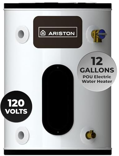12 Gallon, 120V – Ariston Electric Water Heater – Compact Point of Use Tank for RV, Camper, Small Spaces, Plug-in Heating Solution for Under Sink, Versatile Electric Tank for Bathroom, Shower