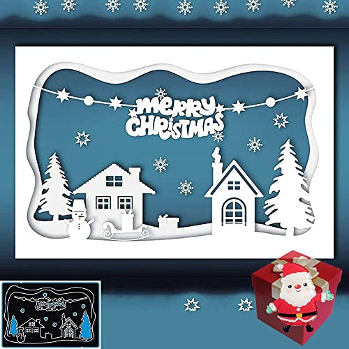 Frohe Weihnachten Stanzformen, Schneehaus, Stanzschablonen für DIY, Scrapbooking, Album, dekorative Hochzeitseinladung, Papierschablonen, Kartenherstellung, mattes Platin