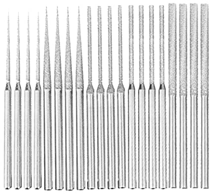 Luo ke 20 Pcs 1/8 Inch Shank Expanding Hole Diamond Burr Bead Reamer Kits