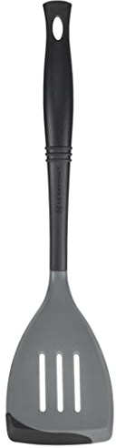 Le Creuset Revolution Bi-Material Slotted Spatula, 13.5 x 2.5, Oyster