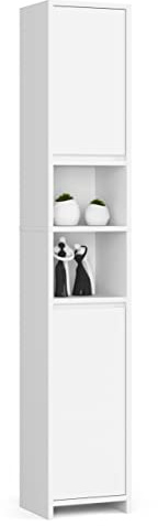 AKORD | Piedistallo da bagno UNI | Mobile Colonna da Terra | Colonnina | Ideale per piccoli bagni | Colori universali | Design elegante | Bianco