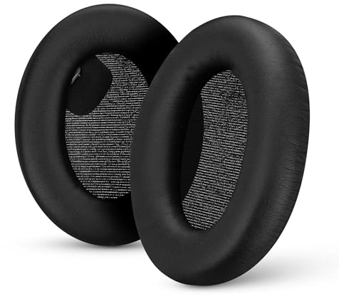 Brainwavz Ersatz-Ohrpolster für Sony WH-1000XM4 Kopfhörer, weiches veganes Leder für zusätzlichen Komfort, einfache und schnelle Installation, Schwarz