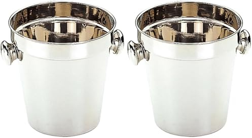 IBILI 711414 Seau à Glace, INOX, Argent, 14 x 14 x 15 cm (Lot de 2)