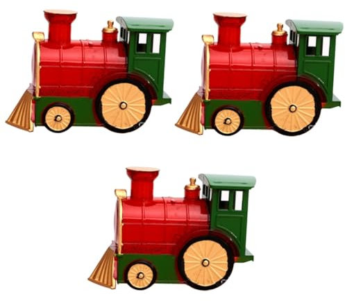 Housoutil 3st Weihnachtszug Weihnachtsspielzeug Weihnachtsfeierzubehör Weihnachtsschmuck Leuchtende Weihnachtsdeko Weihnachten Geführte Spielzeugeisenbahn Geschenk Kind Plastik Statuette Led