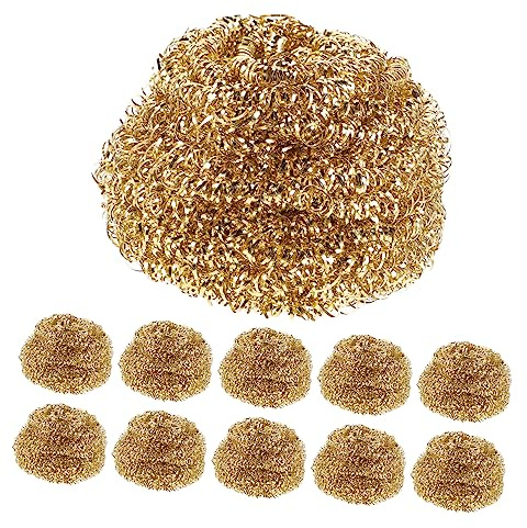 CIYODO 10pezzi Palle Pulizia Punta Saldatore in Ottone Accessori Saldatura Senza Acqua Per Rimozione Ossidazione e Saldatura Precisa Prolungano Vita Punta Saldatore
