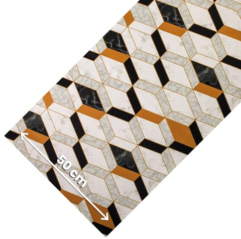 OLIVO.shop - JOKE Küchenteppich rutschfest waschbar, Gummiteppich schmutzabweisend, Läufer für moderne Küche, Flur nach Maß erhältlich (LUXURY, 50 x 210 cm)