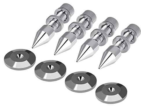 Confezione da 4 Punte Isolanti per Altoparlanti Piedini di Supporto Altoparlante HiFi Cuscinetti a Cono Antiurto, Punte per Altoparlanti in Rame, 11 X 60 Mm
