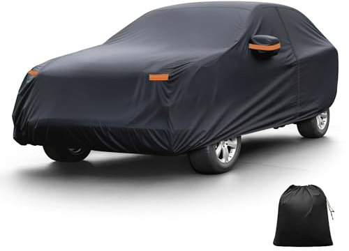 X AUTOHAUX Copertura per auto per Hyundai Tucson 210D-PU, copertura completa per tutte le condizioni atmosferiche, con cerniera per porta, impermeabile, antivento, protezione da sole, pioggia, neve